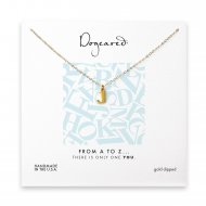 open j necklace, gold dipped -18 inches
