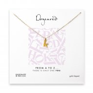 open k necklace, gold dipped -18 inches