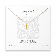 open l necklace, gold dipped -18 inches
