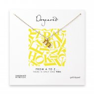 open m necklace, gold dipped -18 inches