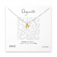 open p necklace, gold dipped -18 inches