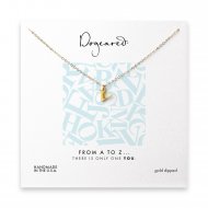 open v necklace, gold dipped -18 inches