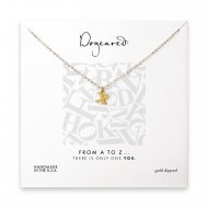 open x necklace, gold dipped -18 inches