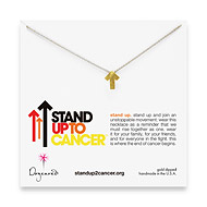 stand up to cancer gold dipped necklace