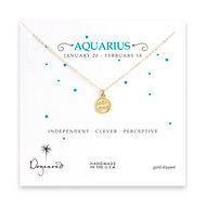 aquarius zodiac gold dipped necklace
