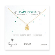 capricorn zodiac gold dipped necklace