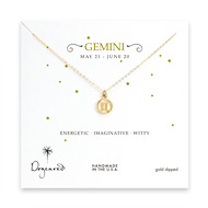 gemini zodiac gold dipped necklace