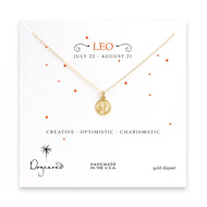 leo zodiac gold dipped necklace