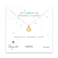 libra zodiac gold dipped necklace