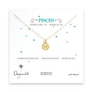 pisces zodiac gold dipped necklace