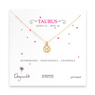taurus zodiac gold dipped necklace