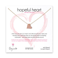limited edition hopeful heart karma necklace with rose gold dipped heart