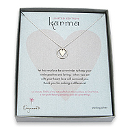 limited edition karma and kind heart sterling silver reminder necklace