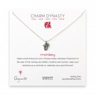 year of the monkey charm necklace, sterling silver