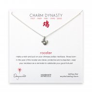 year of the rooster charm necklace, sterling silver