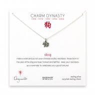 year of the dog charm necklace, sterling silver
