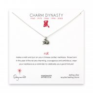 year of the rat charm necklace, sterling silver