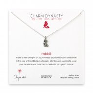 year of the rabbit charm necklace, sterling silver