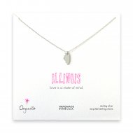 illinois necklace, sterling silver
