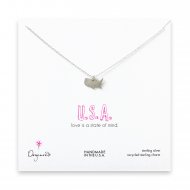 USA necklace, sterling silver