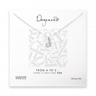 open d necklace, sterling silver- 18 inches