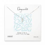 open f necklace, sterling silver- 18 inches