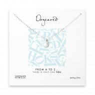 open j necklace, sterling silver -18 inches