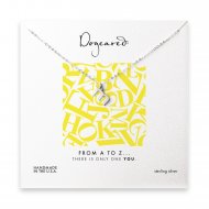 open m necklace, sterling silver -18 inches