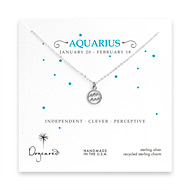 aquarius zodiac sterling silver necklace