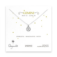 gemini zodiac sterling silver necklace
