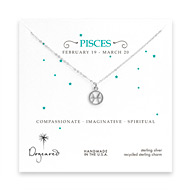 pisces zodiac sterling silver necklace