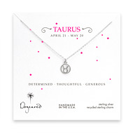 taurus zodiac sterling silver necklace