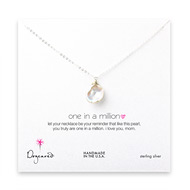mom one in a million keshi pearl necklace, sterling silver