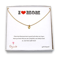 i heart mom gold dipped necklace with cupid heart charm