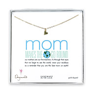 mom makes the world go round gold dipped necklace with sideways heart mom makes the world go round gold dipped necklace with sideways heart