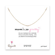 mom's so pretty gold dipped small white three pearl necklace - 24 inch