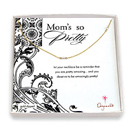 mom's so pretty gold dipped small white three pearl necklace - 24 inch
