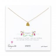 mom sparkle heart necklace, gold dipped
