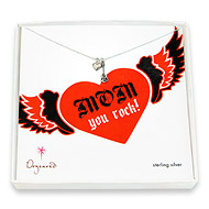 mom you rock sterling silver necklace