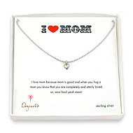 i heart mom sterling silver necklace with cupid heart charm