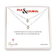 me and mom sterling silver necklaces with cupid hearts