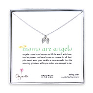 moms are angels sterling silver necklace with angel wings