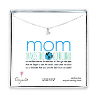 mom makes the world go round sterling silver necklace with sideways heart mom makes the world go round sterling silver necklace with sideways heart