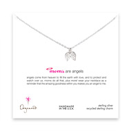 moms are angels sterling silver necklace with angel wings