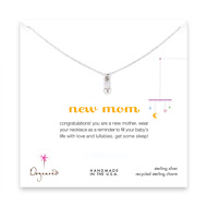 new mom necklace with sterling silver safety pin