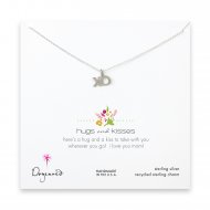 hugs and kisses necklace, sterling silver