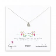 mom sparkle heart necklace, sterling silver