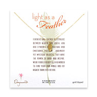 light as a feather small feather necklace, gold dipped