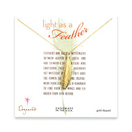 light as a feather medium gold dipped  feather necklace