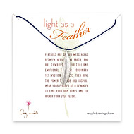 light as feather medium sterling silver feather on navy waxed cotton